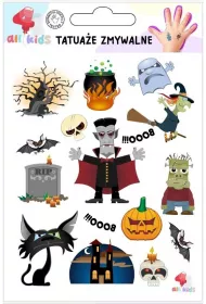 Tatua�e zmywalne dla dzieci Halloween 1 All4Kids