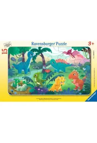 Puzzle 15 Baby Dinosaur Friends Frame Ravensburger