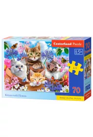 Puzzle 70 el. Kittens with Flowers Castorland