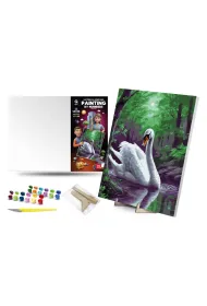 Qbee Malowanie po numerach - Magiczny �ab�d� 40x50cm