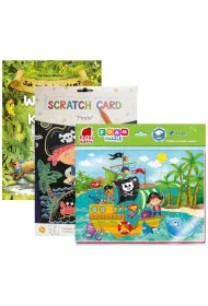 Pakiet Pirata: Jak zosta� piratem? Wyprawa na Karaiby, Wydrapywanka Pirate, Puzzle piankowe 24 el. Zabawne obrazki. Piraci