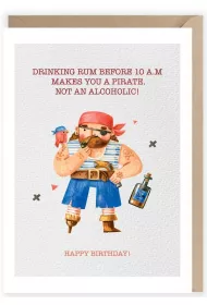 Cardie Kartka urodzinowa Pirat, eko koperta K100
