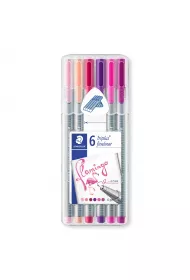 Staedtler Cienkopis trjktny Triplus FLAMINGO, 0.3 mm, 6 kolorw, w etui 6 szt.