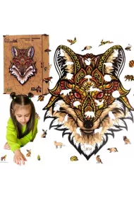 Puzzle drewniane eko 120 el. Zaczarowany lis A3 Maksik