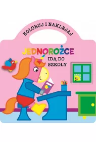 Jednoro�ce id� do szko�y. Koloruj i naklejaj