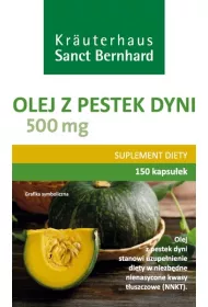 Kruterhaus Sanct Bernhard Olej z pestek dyni 500 mg suplement diety 150 kaps.