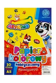 Astra Zeszyt papier�w kolorowych nab�yszczanych A5/10k