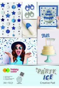 Happy Color Blok PARTY Ice A4 holographic + brokat 75-150 g/m2 10 arkuszy