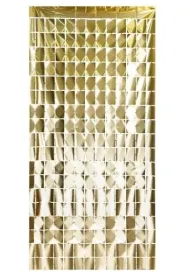 PartyDeco Kurtyna kwadraty elegancki z�oty 100x200cm