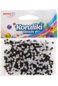 Brewis Koraliki akrylowe do nawlekania bia�e czarne 35mm
