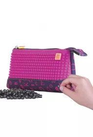 Pixelbags Neoprenowy pi�rnik na suwak z purpurowym panelem
