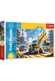 Puzzle 60 el. Traktor koparko - �adowarka Trefl