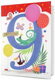 Pan Dragon Karnet B6 HM-200 9 Urodziny, gekon, granat HM-200-2877