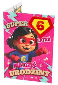Yeku Karnet Urodziny 6 dziewczynka - Superbohaterka