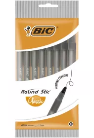 Bic Dugopis Round Stic Classic Pouch czarny 8 szt.
