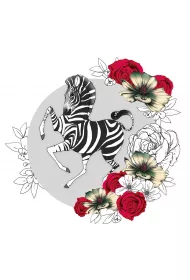 Clear Creations Karnet Swarovski kwadrat CL1425 Zebra kwiaty