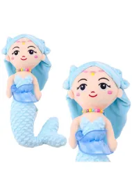 Syrenka pluszowa z koralami niebieska 32cm LeanToys