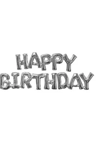 Amscan Balon foliowy Happy Birthday srebrny