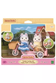 Sylvanian Pieski Husky na rowerze