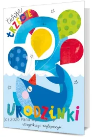 Pan Dragon Karnet B6 3 Urodziny - baloniki K.B6-1841