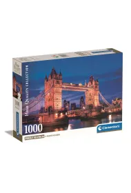 Puzzle 1000 el. Compact Tower Bridge at night Clementoni
