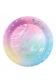 Talerz papierowy Happy Birthday 8 szt PARTY GO