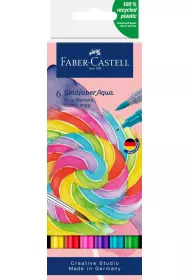 Faber-Castell Pisak akwarelowy goldfaber aqua dwustronny zestaw candy shop 6 szt.