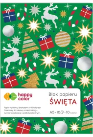 Happy Color Blok kolorowy i brokatowy XMAS A5 10 kartek