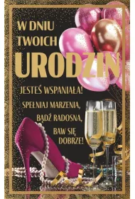 Art Nuvo Karnet urodziny damskie z�ocone (13x20,5cm) UCK-04