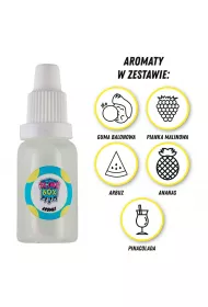 Aromaty zestaw nr 3 - 5 sztuk po 15ml (guma balonowa/pianka malinowa/arbuz/ananas/pinacolada) Slimebox