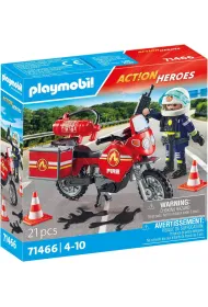 Playmobil Action Heroes Motocykl stra�y po�arnej na miejscu wypadku 71466