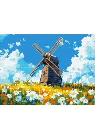 Ideyka Malowanie po numerach - M�yn po�rodku pola 30x40cm
