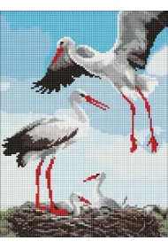 Ideyka Diamentowa mozaika - Rodzina bocian�w 30x40cm