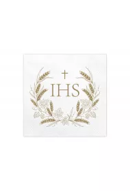 PartyDeco Serwetki Komunia IHS zote 33x33cm
