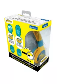Skadane suchawki Minionki 2 w 1 Bluetooth i przewodowe z zabezpieczeniem gonoci dla dzieci HPBT010DES