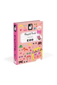 Puzzle Magnetyczna ukadanka mieszne buzie Dziewczynka Magnetibook Janod