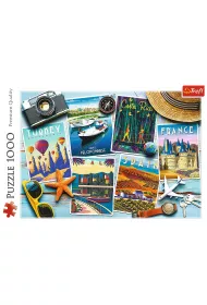 Puzzle 1000 el. Wakacyjne pocztwki Trefl