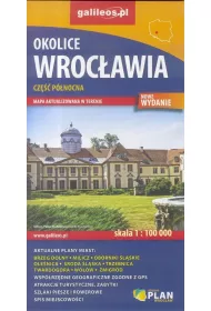 Okolice Wroc�awia Cz�� p�nocna . Mapa w skali 1:100 000