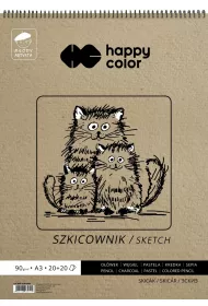 Happy Color Szkicownik na spirali M�ody Artysta, bia�y, A3, 80/90g, 40 arkuszy 40 kartek