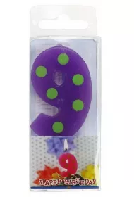 Godan �wieczka cyferka piker grochy 9 - 6cm