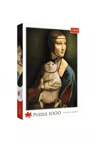 Puzzle 1000 el. Dama z kotem Trefl