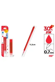 Mp Main Paper Wk�ady do d�ugopis�w �cieralnych XXL MP 0.7mm czerwone 3szt. blister