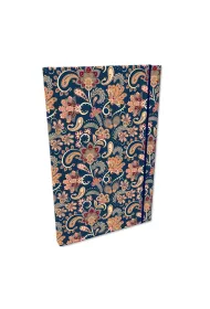 Bee-bee Notes A5 z gumk� Soft Touch Paisley Kwiaty Blue kratka