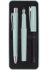 Faber-Castell Zestaw prezentowy poly pi�ro wieczne b +d�ugopis caribic blue opakowanie metalowe