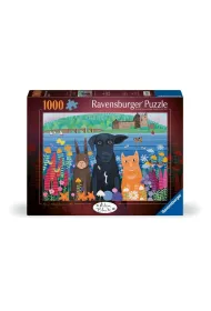 Puzzle 1000 el. 2D Zwierzaki i zamek Ravensburger