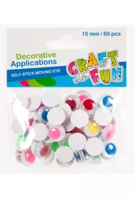 Craft with Fun Ozdoby dekoracyjne samoprzylepne Oczy kolorowe 15 mm