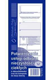 Michalczyk i Prokop Potwierdzenie us�ugi odbioru nieczysto�ci ciek�ych oraz ich transportu do stacji zlewnej