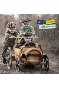 Carte Blanche Kartka holograficzna 3D - Boys in car