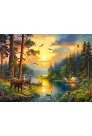 Puzzle 3000 el. Sunset over Forest River Castorland