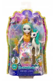 Enchantimals Lalka kr�lewska 20 cm Kr�lowa Unity + jednoro�ec Stepper GYJ13 Mattel
